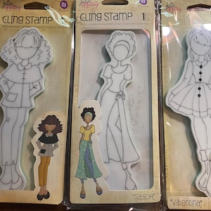 Bloc de tampons en caoutchouc de la collection Julie Nutting pour poupées/filles - Choisissez un design fantaisiste - créations en papier, création d'impressions, fabrication de cartes, idéal pour les enfants