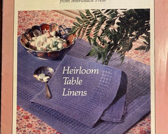 Ropa de mesa Heirloom - Colección de diseño tejido a mano 11 - Tejido para artesanos de fibras - Patrones - Instrucciones para tejedores - Entretejido - 1987
