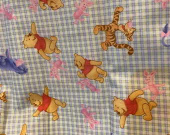 Story Book / TV Character - Winnie Pooh Tigger and Friends - Blue / White / Pink etc  Fabric 25" long x 44" wide - New