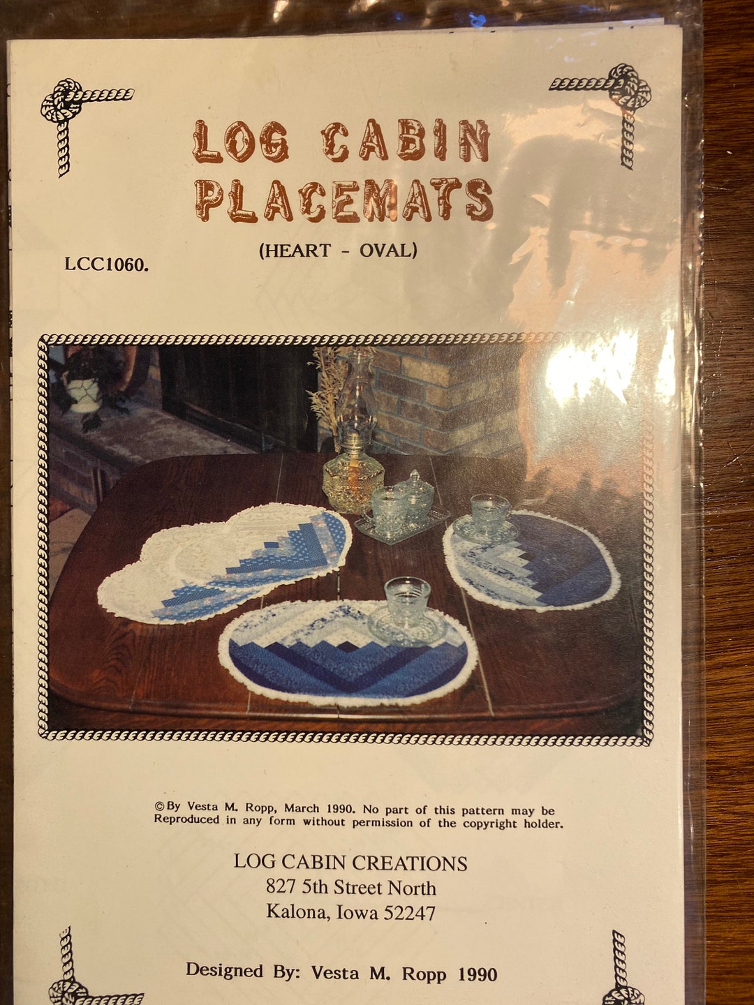 6 Pt Star & Log Cabin Placemats Patchwork Pieced Patterns, Vesta Ropp ...