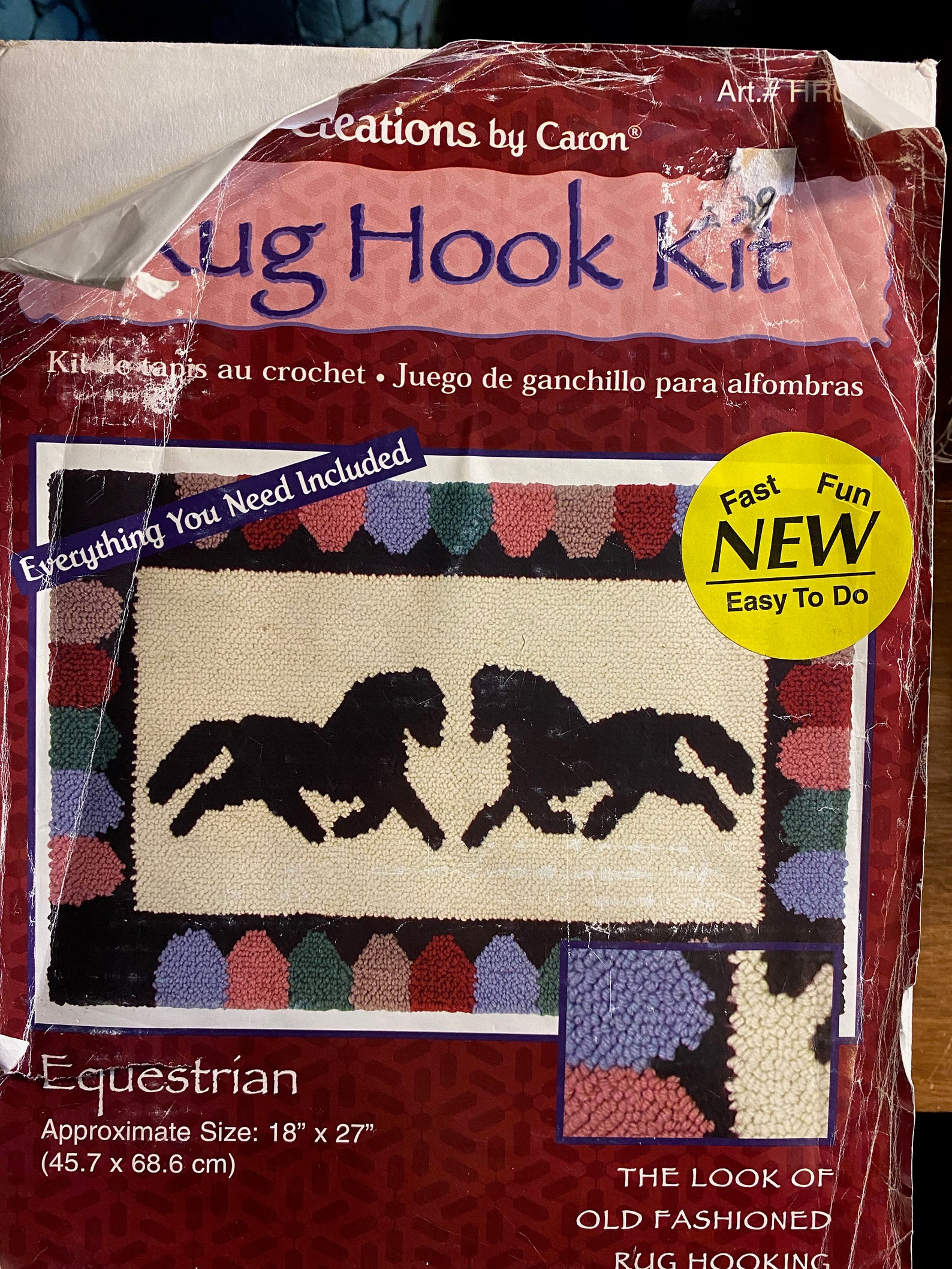 Equestrian Horse Latch Hook Rug Kit HR0016 Ready to Hook Etsy