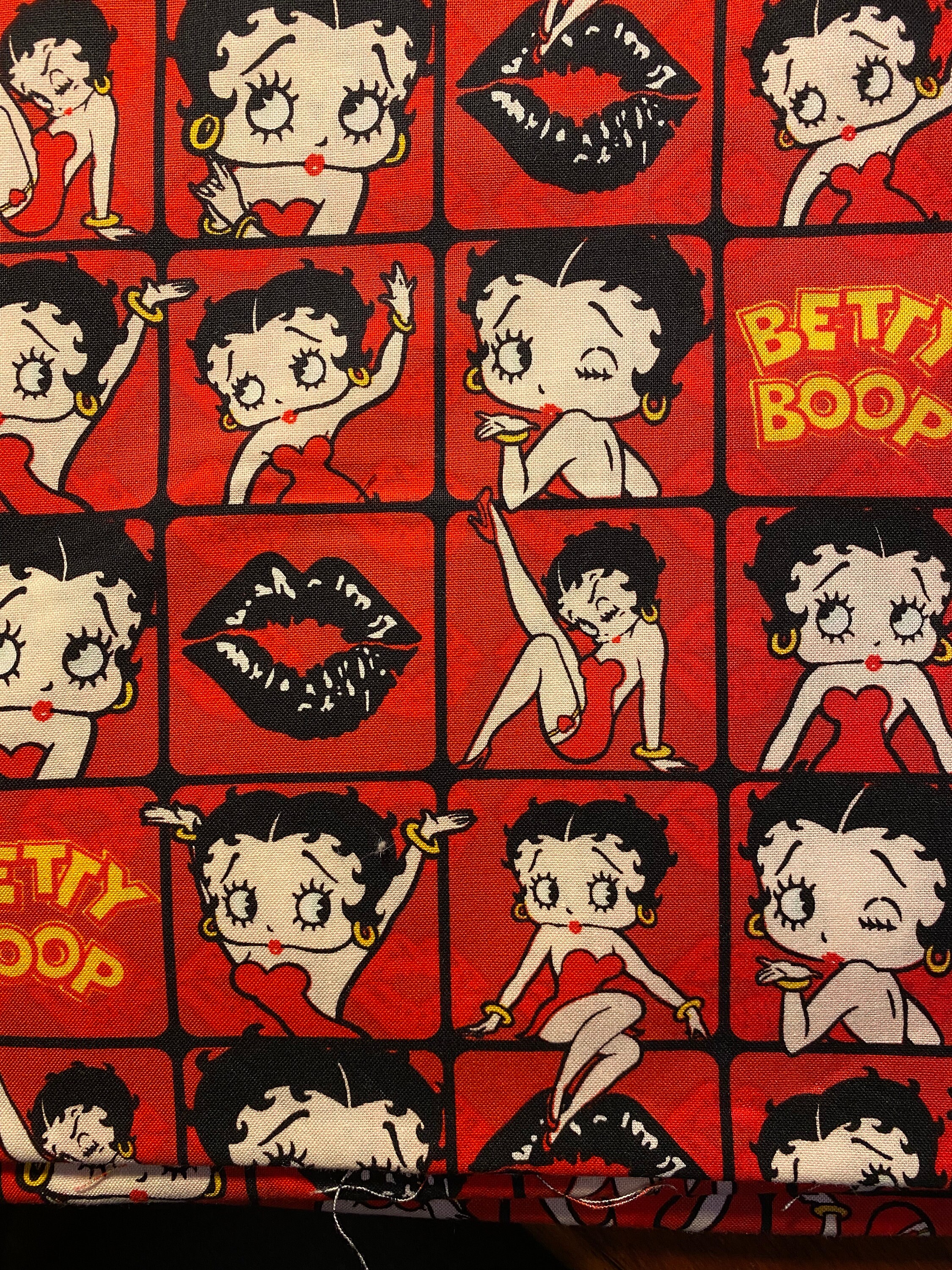 Cartoon Betty Boop Fabric Red Background - 36