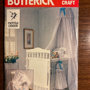 Nursery Set Nettle Creek with Baby Quilt, Canopy, Dust Ruffle, Diaper Stacker, Pillows, 1987 PATTERN - Butterick 4689