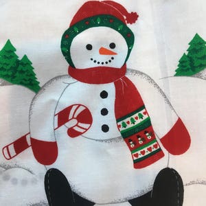 SNOWMAN Christmas Fabric PANEL,   Ready to Sew for a fun Roly-Poly friend for the HOLIDAYS