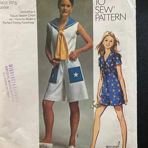 Fräulein / Damen Overall / Hosen Kleid / Cover Up - Vintage Einfachheit 9283 Muster Einfach Einfach Nähen Größe 11 - 1971
