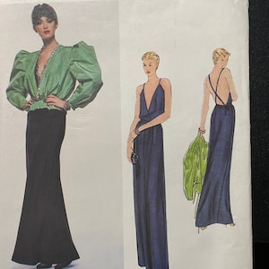 Klänning och kavaj från Misses Vogue Design 2303 Mönster Bill Blass (oklippt) Storlek 12 (Original från American Designer) - Aftonkläder