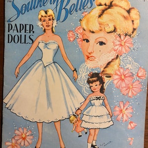 Southern Belles Fashion Paper Dolls - Lynn Kaiser - Saalfield No. 1769 -  2 Paper Dolls with Outfits - 1953 - Uncut