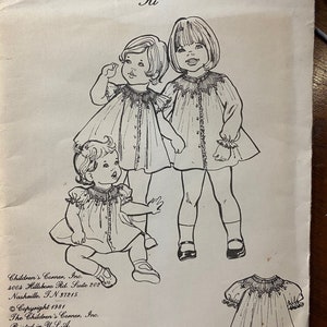 Smocked Dress Ki - Toddler / Girl&#39;s - The Children&#39;s Corner Patterns #48 Size 5 & 6 - 1981 - uncut -