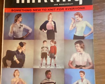 Vintage Smart Knitting and Needlecraft Knitting Magazine 1955 16th Ed - Knitting  Skirts Tops instructions / patterns - Family Knit Fashion