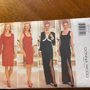 Misses  Dress Wedding Gown - Party Dress ( Bridesmaid) Butterick 4430  - Adult Size 12 - 14 - 16 - Donna Ricco 1996