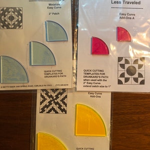 Easy Curve Plastic Template - Path Less Traveled - Pick Size  - QUILTer&#39;s  Make Quilting - Marking / cutting  Easy -  New - Betty Kiser