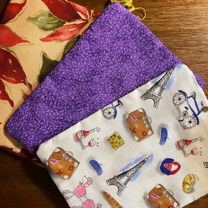 Zippered Makeup / Cosmetic / Jewelry / Odds and Ends BAG   6 1/2" x 4 3/4" choose your color / print from selection- Travel Bag
