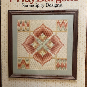4 Way Bargello Serendipity Designs Quilt - Picture - Wallhanging Pattern, Counted Thread NeedleWork   - Vintage 1978 - Carolyn Meacham