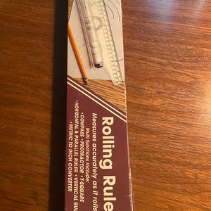 Rolling Ruler for Sewing / Quilting / Paper Crafting  - Plastic - Mark Accurate Lines for your Projects