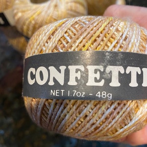 Confetti  Yarn - 48 g (1.7oz) - New - 100% Cotton - Beige Tonal  -  Made in England - For your knitting or crocheting projects