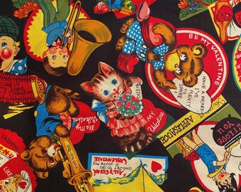 ヴィンテージ バレンタイン カード - 黒の背景にハート - 27