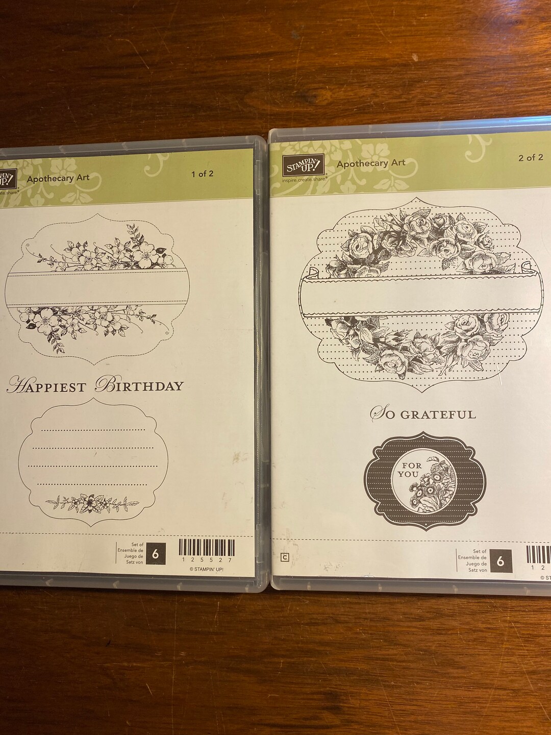 Stampin UP Rubber Stamp Blocks - Apothecary Art Set of 6 Stamps - Paper ...