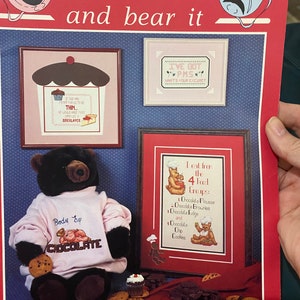 Grin and Bear It - Rain Drop Book 5 - Stoney Creek Cross Stitch Collection - 1990 - Embroidery Counted Thread Samplers - Bird Dog Teddy