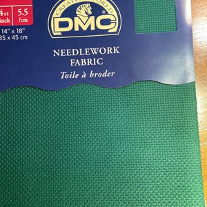 Forest Green Counted Thread Cross Stitch Needlework Fabric by DMC, Aida 14 count 1 pc 14&quot; x 18&quot;