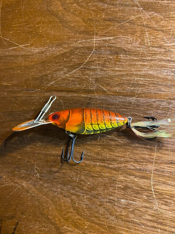 Vintage Fishing Lure Orange / Yellow Crustacean With Tail - Nice Condition - Fishing Gear 3" Long - Etsy Vintage Fishing Lure Orange / Yellow Crustacean With Tail - Nice Condition - Fishing Gear 3" Long - Etsy