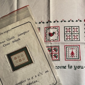 Christmas Quilt Sampler Choose Chart or Finished Piece - Judy Whitman Counted Thread Cross Stitch 1989 Holiday Pictures