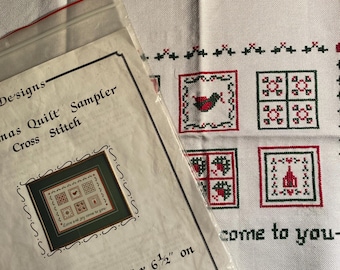 Christmas Quilt Sampler Choose Chart or Finished Piece - Judy Whitman Counted Thread Cross Stitch 1989 Holiday Pictures