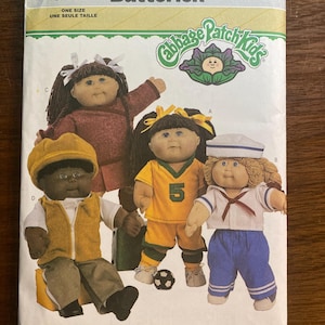 Cabbage Patch Kids Size Puppenkleidung / Outfits Butterick 3745 - Sailor Fußball Wandern Sport Outfit für 16 und 21 Puppen -