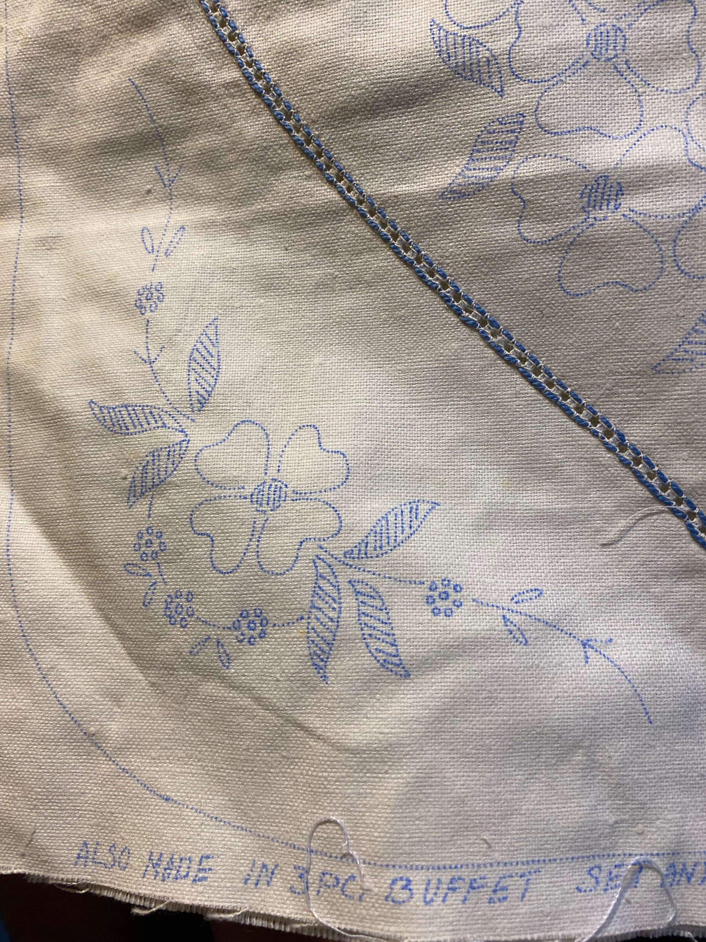 Vintage Hydrangheas Linen Dresser Scarf doily to Embroider Etsy