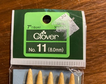 Druty dziewiarskie rozmiar 11 dwupunktowe (8,0 mm) bambusowe Premium - koniczyna - 7" długości - w opakowaniu - 5 sztuk