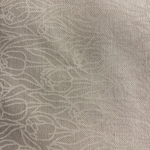 Beige Background with subtle white tulip flowers  Fabric - 1 yard (36" x 44") - Great for quilt backing or base squares etc