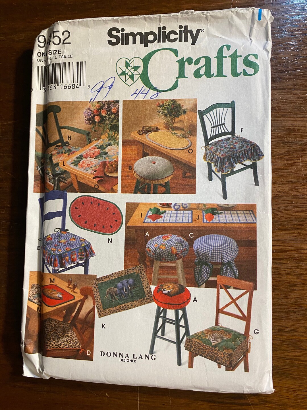 Chair Pads Covers / Place Mats Home Decorating Sewing Patterns