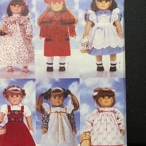 PUPPENKLEIDUNG Muster für - 18&quot; Puppe - Butterick 4699 - 1996 - Mantel, Schlafanzug, Kleid, Pinafore, Hausschuhe