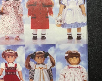DOLL  CLOTHES Patterns for - 18" doll - Butterick 4699 - 1996 - Coat, Pajamas,, Dress,  Pinafore, Slippers