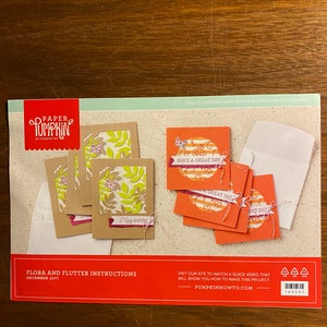 Papieren pompoen - Flora en fladder kaart maken kit DIY - Gebruik met stampin-up / rubber stempels - Kit - Papier knutselen - december 2017