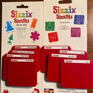 Jeu de matrices de Noël Pick Snow ou Noël Sizzix Sizzlits pour machine à rouleaux artisanat de papier, fabrication de cartes d'impression - matrice rouge 2,75 x 2,25 po