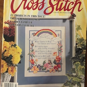 For the Love of Cross Stitch Magazine July 1994 Embroidery, Cross Stitch,  (Instructions) 22 projects in this issue / shells / garden