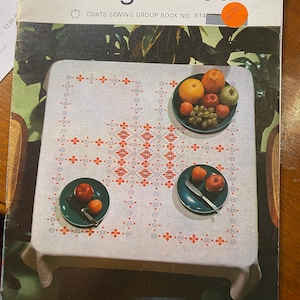 Hardanger Coloured Motifs Embroidery # 614 - Coats Sewing Group Book - Technique, Pattern, Direction, Instruction Counted Thread Needlepoint