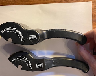 Rollagraph -Stampin UP Rubber Stamp Wheel Block Handle - Stampin Around Choose Size 1&quot; or 2&quot; holder - paper crafting print, card making