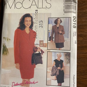 Misses suit Combo Jacket, Dress Pattern McCall&#39;s 9018 - Adult Size 16 uncut 1997 - Fit For Real People Palmer / Pletsch the Fit Experts