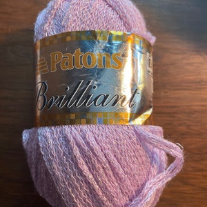 Patons Brilliant - Lilas avec paillettes argentées - Tricot, écheveau de fil au crochet - Neuf - 69 % acrylique 19 nylon 12 polyester - Encombrant - Léger 3