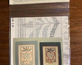 Memories / Anniversary / Wedding -  Marriage Samplers -  Cross Stitch Counted Thread Chart With Heart Charm
