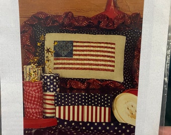 Gold & Glory - American Flag Cross Stitch Chart - Sharon Regan / Liberty Street Designs - 2000