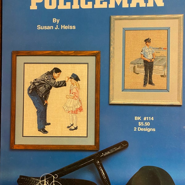 Portrait Of A Policeman -  Counted Cross Stitch Needlework - Susan Heiss | - 1990 - Jeanette Crews Bk 114 - Profession Chart