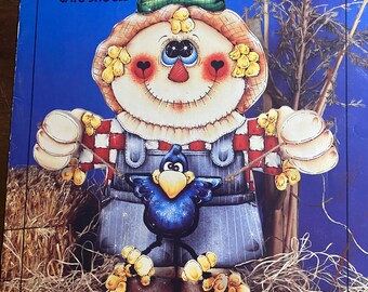 Sr. Quackenbush - Espantapájaros con cuervo - Gaye Shell - Glenda 1991 - Diseño de pintura decorativa Tole