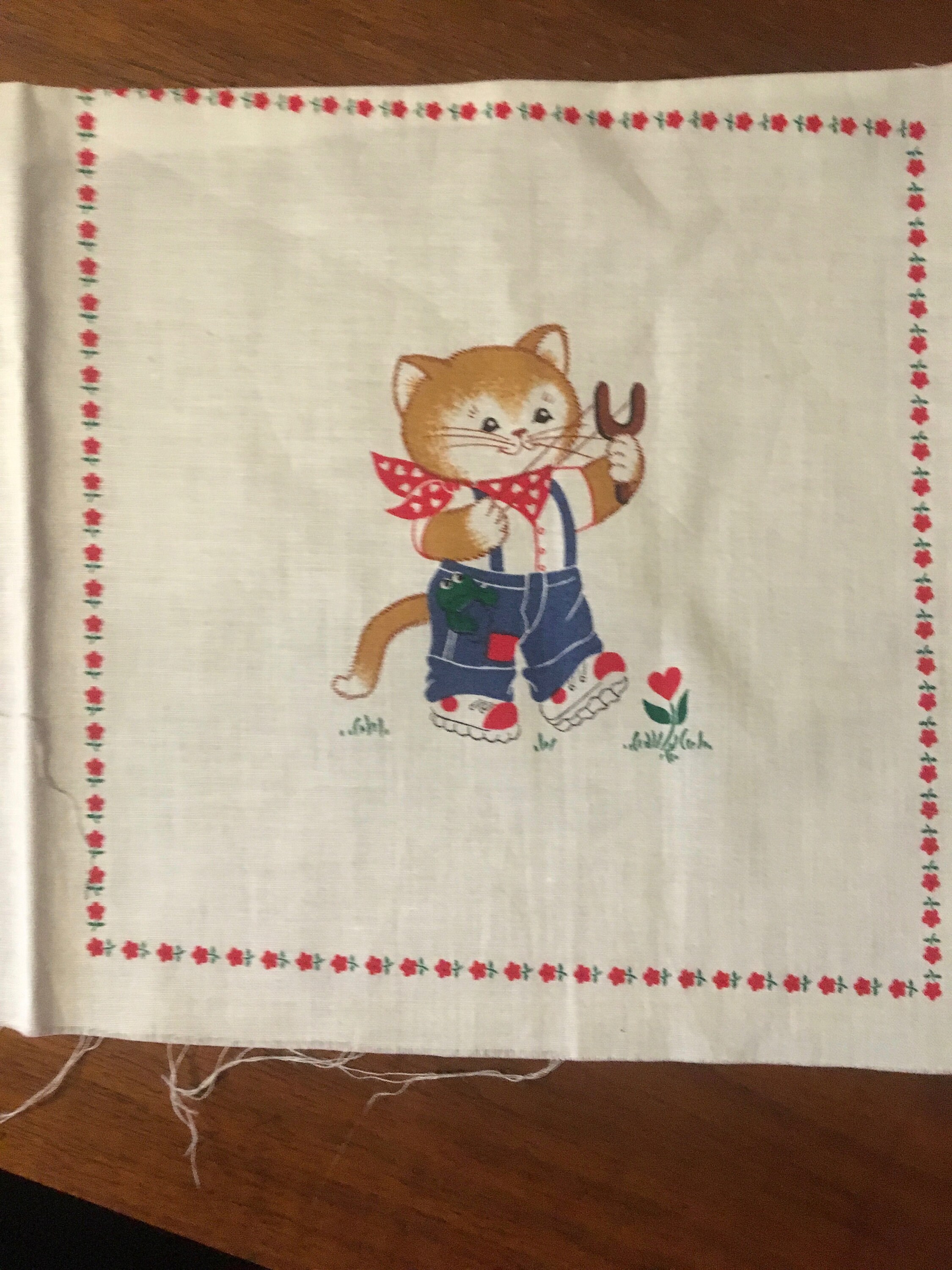 Kitty Cat Fabric PANEL 6 8 X 8 Ready to Sew | Etsy