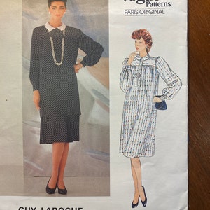 May include: Vogue Patterns Paris Original sewing pattern for a dress by Guy Laroche. The pattern number is 1124.