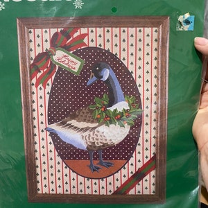 Holiday Christmas Goose - Charlene Gerrish - Crewel Embroidery Stitchery Kit: Needle Treasures 00578 -  12&quot; x 16&quot;