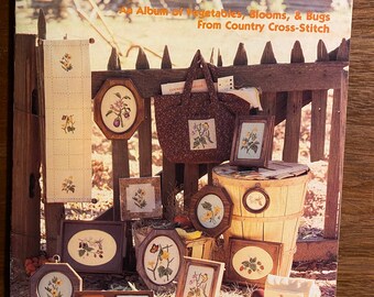 Country Garden Vegetables Blooms Bugs Wildflowers for Counted Cross Stitch - Joyce Bailey -  Patterns Various Floral Designs  1980