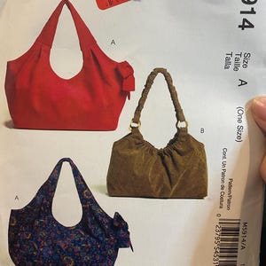 Conjunto de bolsos/bolsas/bolsos de mano/carteras Stitch 'n Save de McCall's M 5914 Patrón fácil - 2009 - sin cortar
