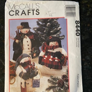 Doek Sneeuwpop / mensen Poppen door Faye Wine - McCall's 8440 Vintage Patroon (Uncut) 1996